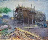 Noank Shipyard 1912 By Edmund William Greacen