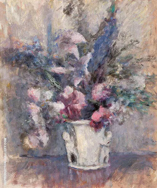 Pink and Blue Flowers 1925 By Edmund William Greacen