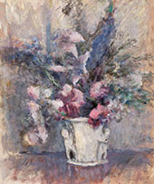 Pink and Blue Flowers 1925 By Edmund William Greacen