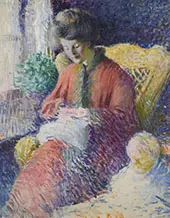 Sewing 1908 By Edmund William Greacen
