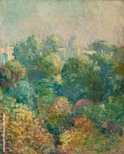 Tree Tops from Boulevard Raspail Paris 1906 By Edmund William Greacen
