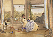 Interior with Figures The Grange 1875 By Emma Minnie Boyd