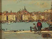 View of an Italian Port By Jean Francois Rafaelli