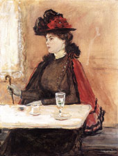 Young Woman at Cafe By Jean Francois Rafaelli