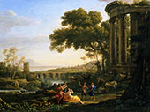 Landscape with Nymph and Satyr Dancing 1648 By Claude Lorrain