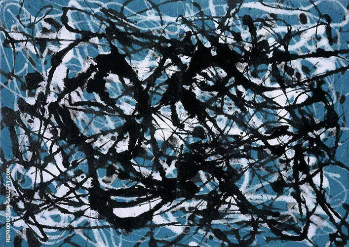 Inspired by Jackson Pollock - Blue Form | Oil Painting Reproduction