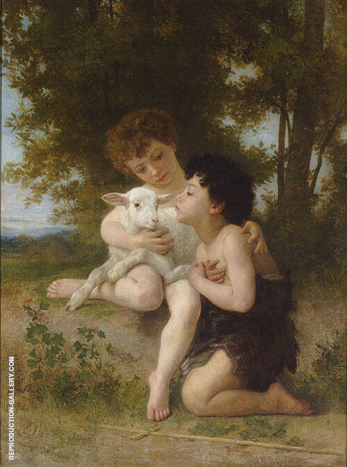 Children with The Lamb | Oil Painting Reproduction
