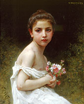 Little Girl with A Bouquet By William-Adolphe Bouguereau