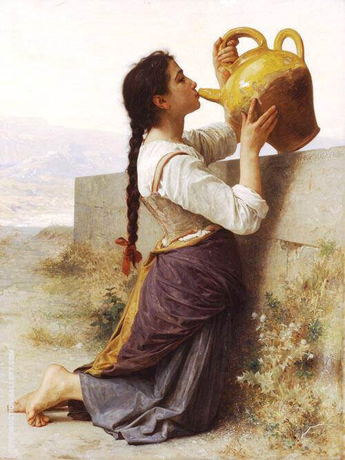 Thirst 1886 by William-Adolphe Bouguereau | Oil Painting Reproduction