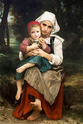 Breton Brother and Sister 1871 By William-Adolphe Bouguereau