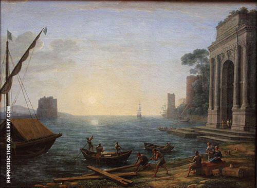 A Seaport at Sunrise by Claude Lorrain | Oil Painting Reproduction