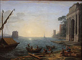 A Seaport at Sunrise By Claude Lorrain