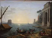 A Seaport at Sunrise By Claude Lorrain