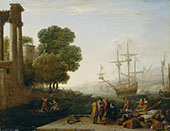 A Seaport At Sunset By Claude Lorrain