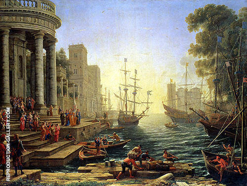 Seaport with The Embarkation of Saint Ursula | Oil Painting Reproduction