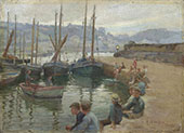 Boys on The Harbour Wall By Harold Harvey