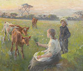 Feeding The Calves By Harold Harvey