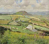 Herding Cows before a Farmstead By Harold Harvey