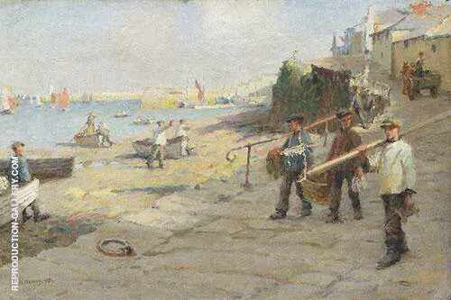 The Old Slip Newlyn 1908 By Harold Harvey
