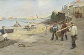 The Old Slip Newlyn 1908 By Harold Harvey