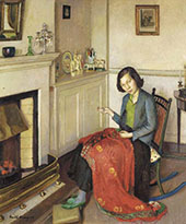 The Red Silk Shawl 1932 By Harold Harvey