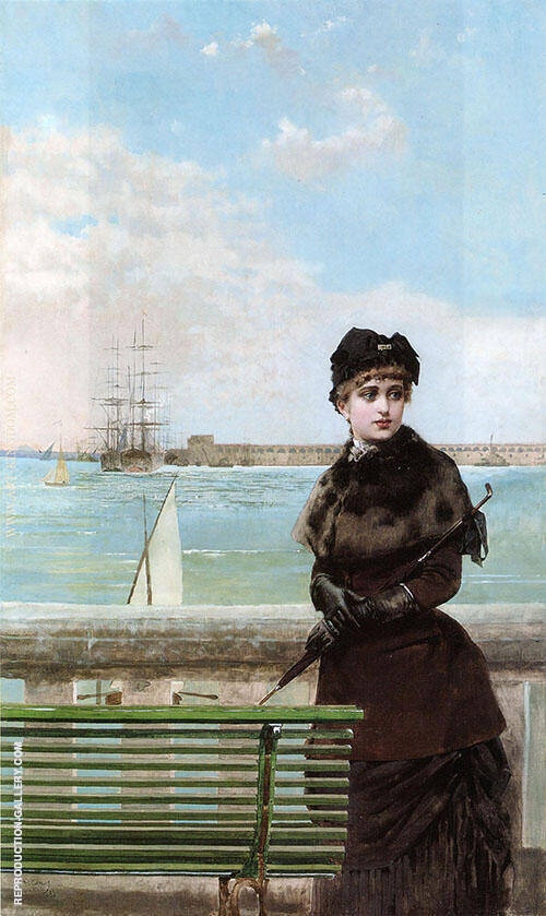 An Elegant Woman at St Malo | Oil Painting Reproduction