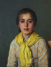 Girl with Yellow Shawl By Vittorio Matteo Corcos