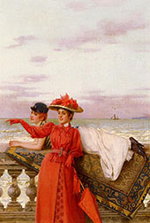 Looking Out To Sea By Vittorio Matteo Corcos