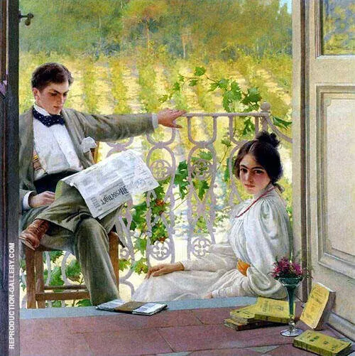 Pomeriggio in Terrazza By Vittorio Matteo Corcos