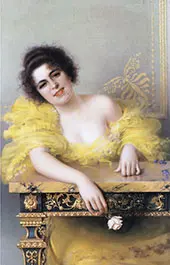 Portrait of a Young Woman By Vittorio Matteo Corcos
