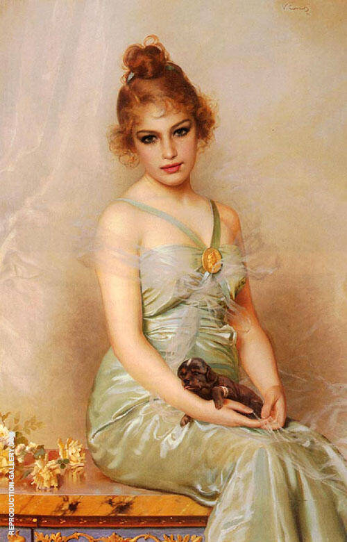 The Wounded Puppy by Vittorio Matteo Corcos | Oil Painting Reproduction