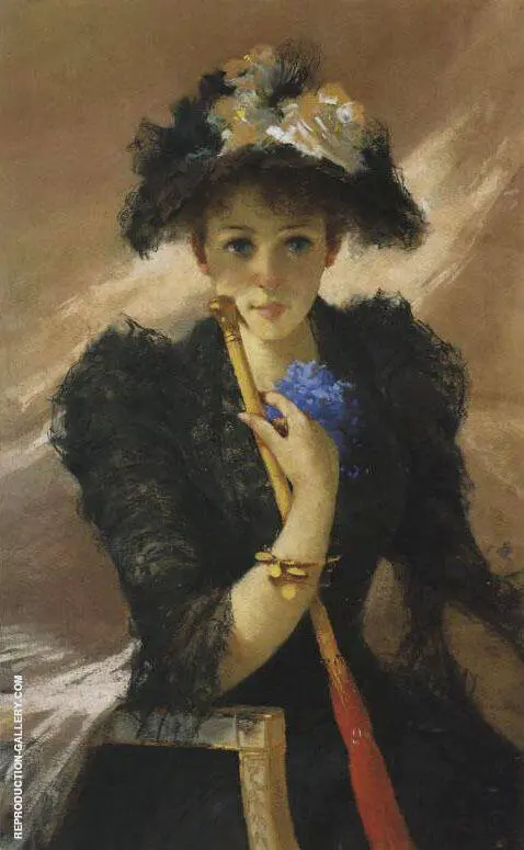 Con Ombrellino c1884 By Vittorio Matteo Corcos