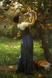Mere Et Enfant Dans Le Jardin By Virginie Demont Breton