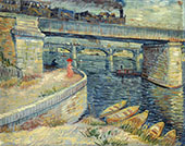 Bridges Across The Seine at Asnieres By Vincent van Gogh