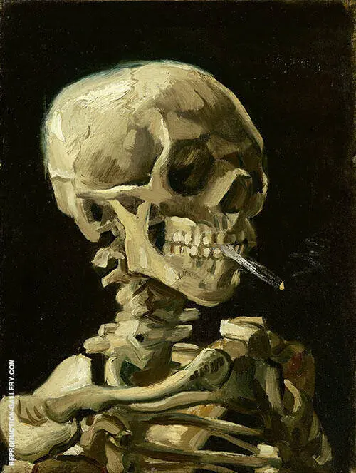 Head of a Skeleton with a Burning Cigarette By Vincent van Gogh