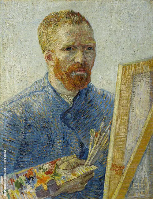 Self Portrait with Easel Paris Winter 1887 By Vincent van Gogh