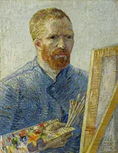 Self Portrait with Easel Paris Winter 1887 By Vincent van Gogh