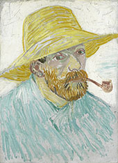 Self Portrait with Straw Hat 1887 By Vincent van Gogh