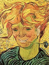 Young Man with Cornflower By Vincent van Gogh