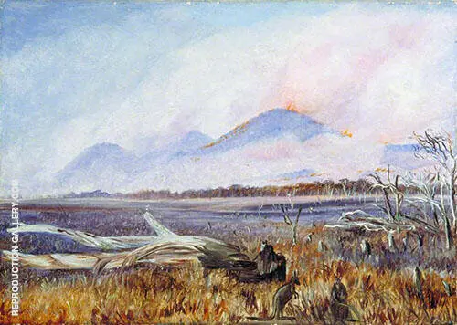 A Bush Fire at Sunset Queensland 1880 By Marianne North