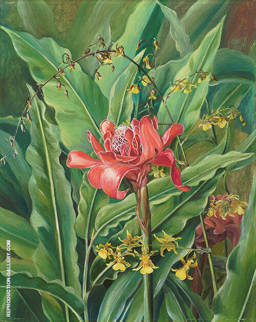 Foliage and Flowers of a Madagascar Plant 1880 | Oil Painting Reproduction