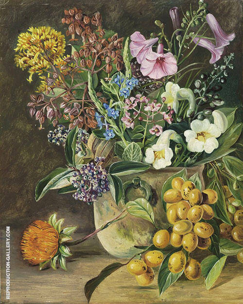 Group of Brazilian Forest Wild Flowers and Berries | Oil Painting Reproduction