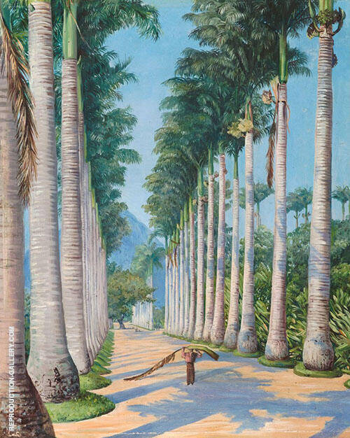Side Avenue of Royal Palms at Botafoga Brazil 1880 | Oil Painting Reproduction