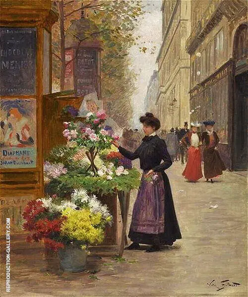 A Flower Seller By Victor Gabriel Gilbert