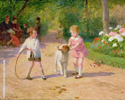 Playing with The Hoop By Victor Gabriel Gilbert