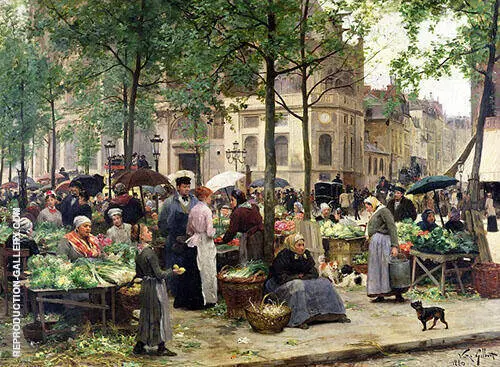 The Square in Front of Les Halles 1880 By Victor Gabriel Gilbert