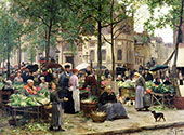 The Square in Front of Les Halles 1880 By Victor Gabriel Gilbert