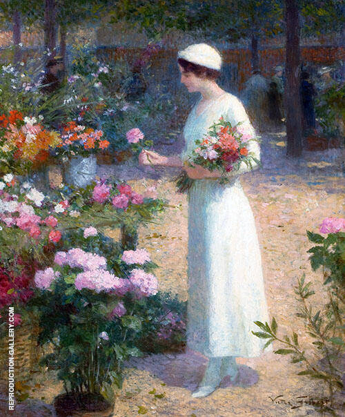 At The Flower Market by Victor Gabriel Gilbert | Oil Painting Reproduction