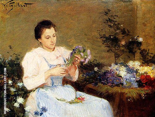 Arranging Flowers for a Spring Bouquet | Oil Painting Reproduction