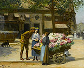 Flower Seller at The Church By Victor Gabriel Gilbert